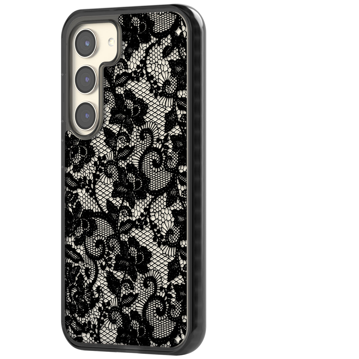 Black Lace Samsung S22 / Samsung S22 Plus / Samsung S23 / Samsung S23 Plus / Samsung S24 / Samsung S24 Plus Impact Black Phone Case side