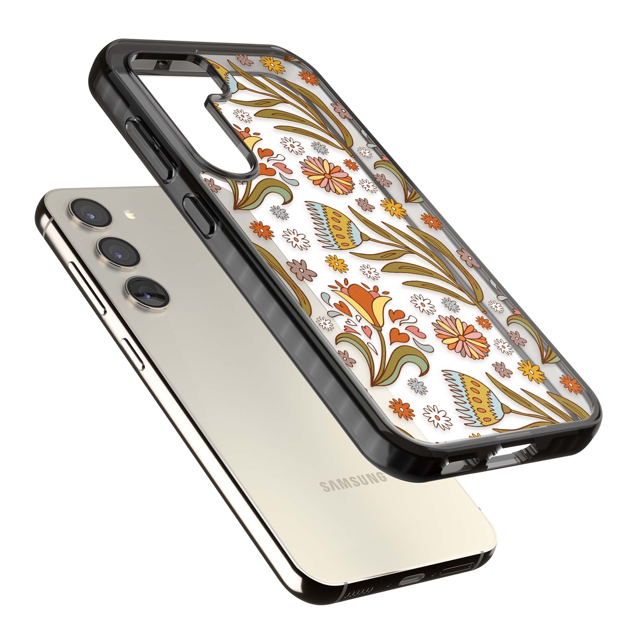 Elevate Your Phone'S Style With This Boho Celestial Sun & Eye Phone Case, Featuring A Mystical Blend Of Suns, All-Seeing Eyes, Butterflies, Stars, And