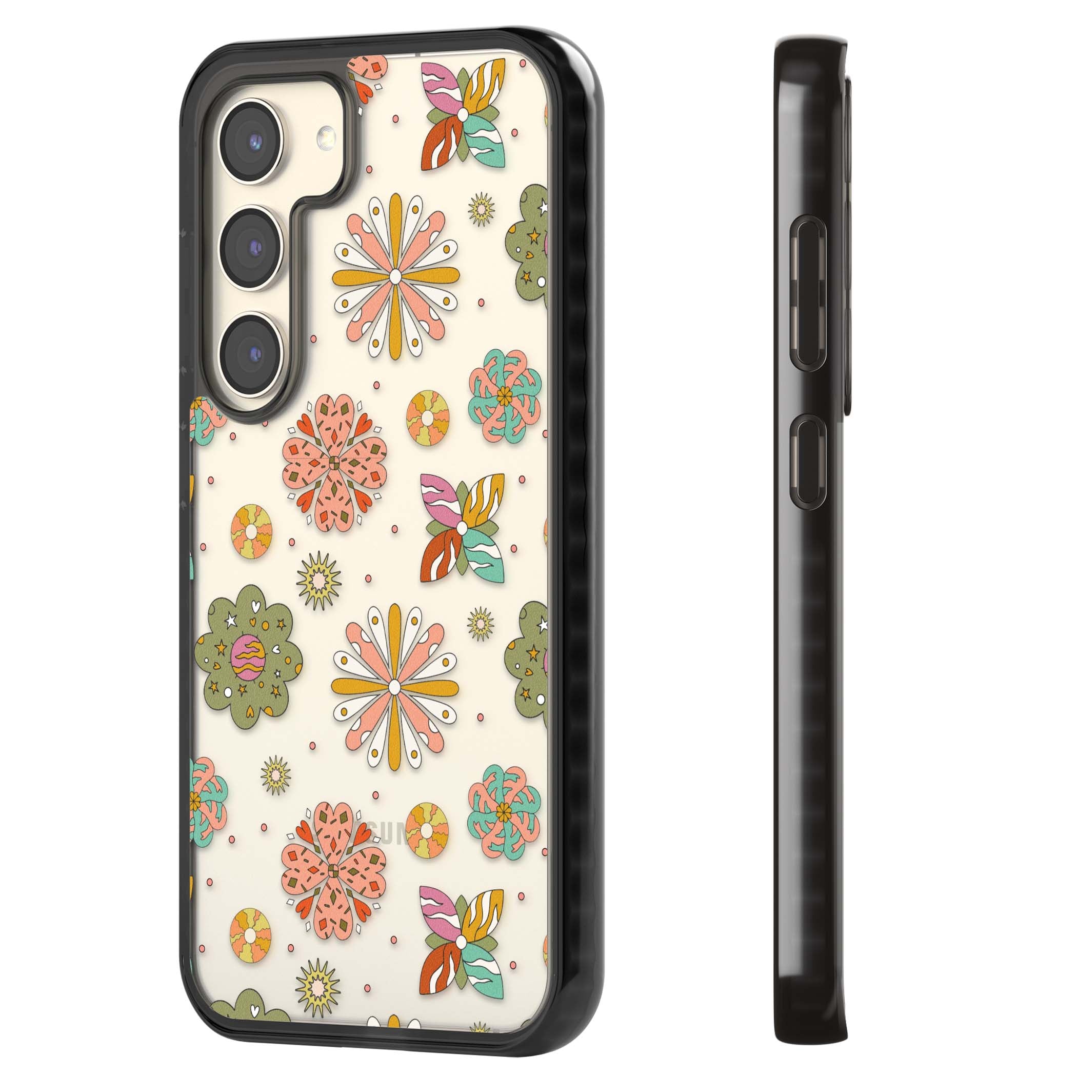 Elevate Your Phone'S Style With This Boho Celestial Sun & Eye Phone Case, Featuring A Mystical Blend Of Suns, All-Seeing Eyes, Butterflies, Stars, And