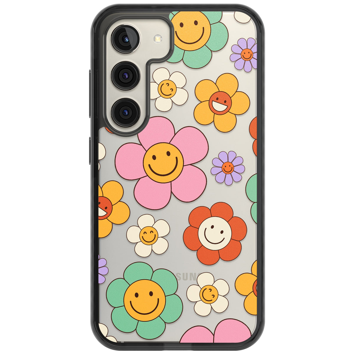 Happy Blossoms Samsung S22 / Samsung S22 Plus / Samsung S23 / Samsung S23 Plus / Samsung S24 / Samsung S24 Plus Impact Black Phone Case front