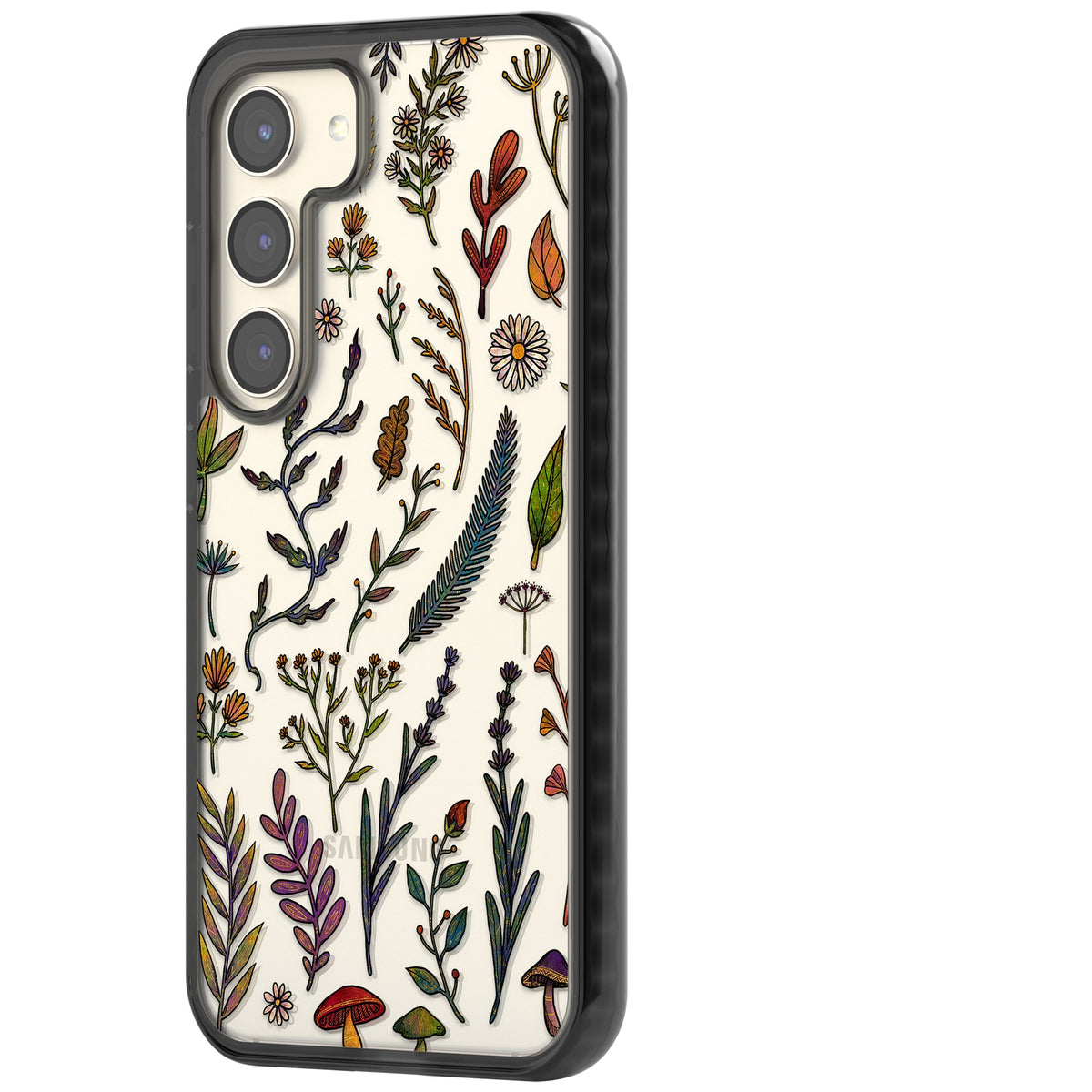 Autumn Wildflowers Samsung S22 / Samsung S22 Plus / Samsung S23 / Samsung S23 Plus / Samsung S24 / Samsung S24 Plus Impact Black Phone Case side