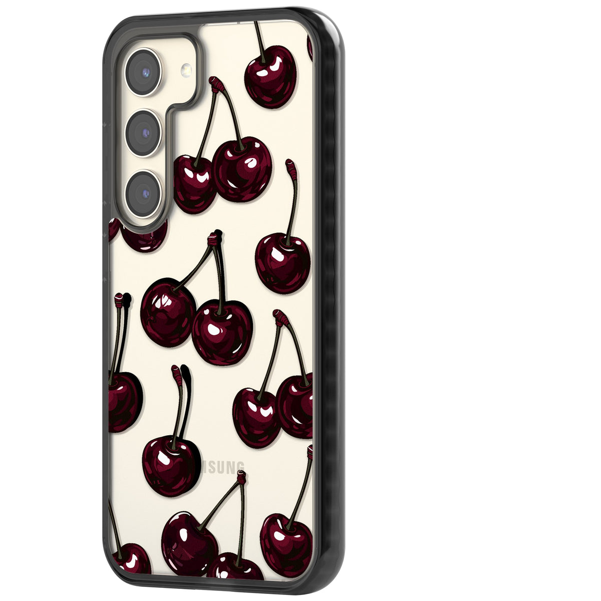 Cherry Wine Samsung S22 / Samsung S22 Plus / Samsung S23 / Samsung S23 Plus / Samsung S24 / Samsung S24 Plus Impact Black Phone Case side