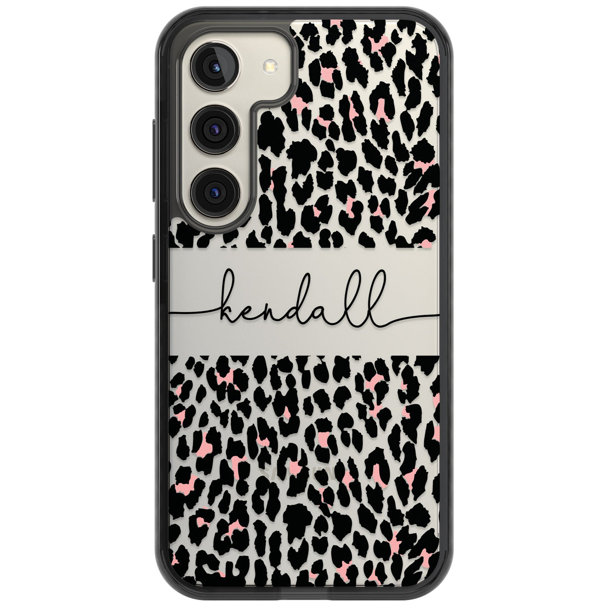 Personalised Tatty Leopard Samsung S22 / Samsung S22 Plus / Samsung S23 / Samsung S23 Plus / Samsung S24 / Samsung S24 Plus Impact Black Phone Case front
