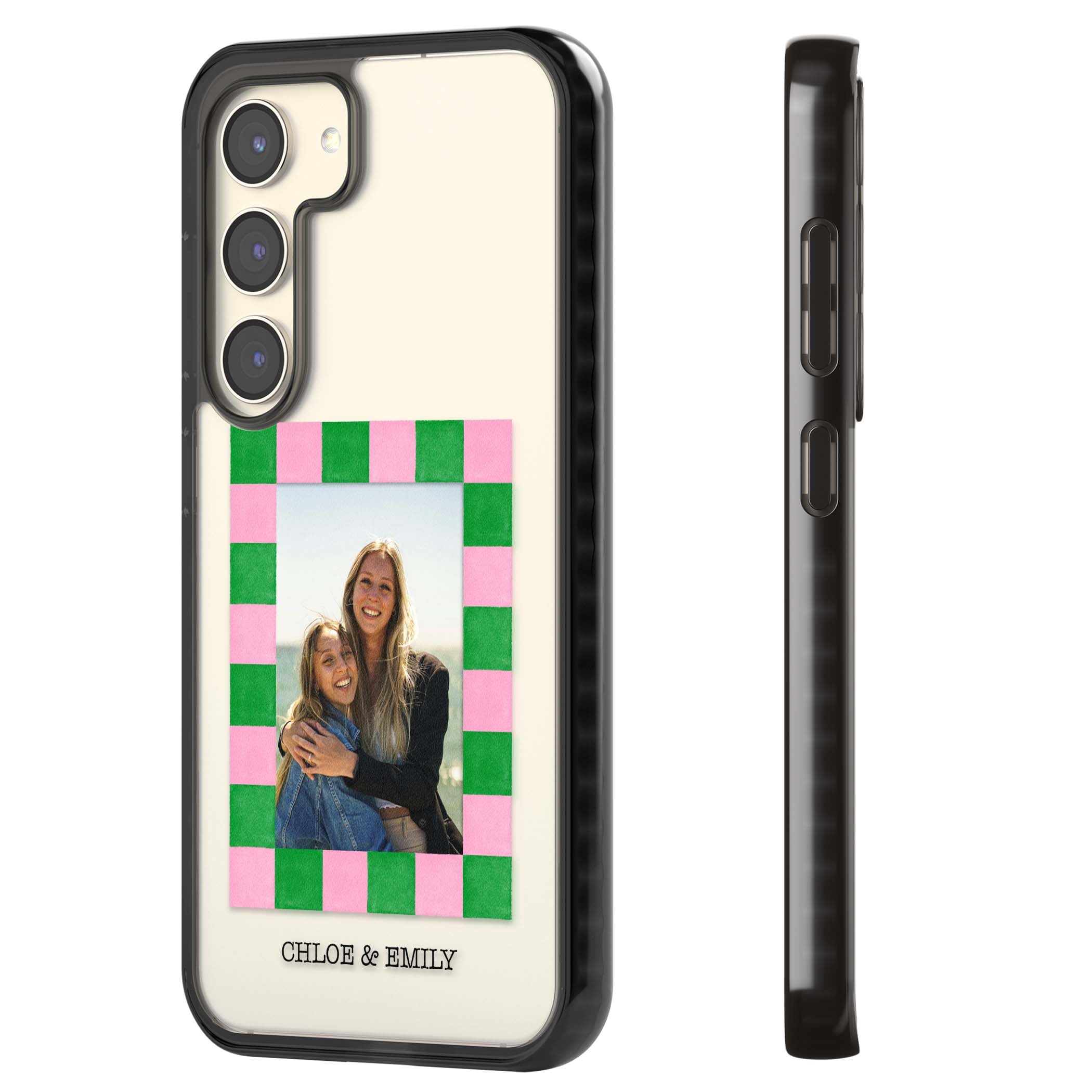 Riviera Check Photo cute iPhone case | Black Impact case for Samsung Galaxy S24, Samsung Galaxy S23, Samsung Galaxy S22