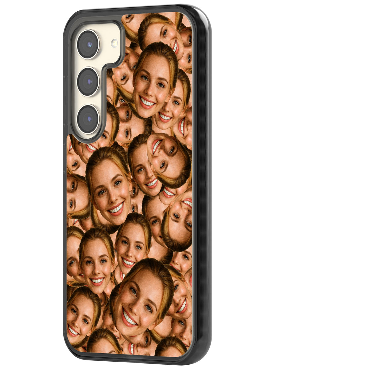 Face Collage Samsung S22 / Samsung S22 Plus / Samsung S23 / Samsung S23 Plus / Samsung S24 / Samsung S24 Plus Impact Black Phone Case side