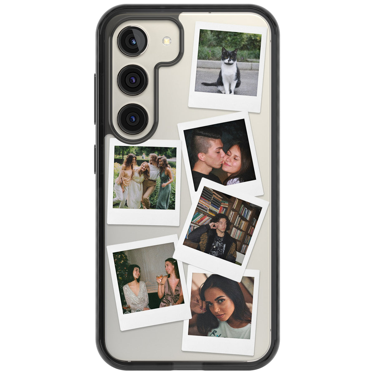 Personalised Classic Instant Photos Samsung S22 / Samsung S22 Plus / Samsung S23 / Samsung S23 Plus / Samsung S24 / Samsung S24 Plus Impact Black Phone Case front