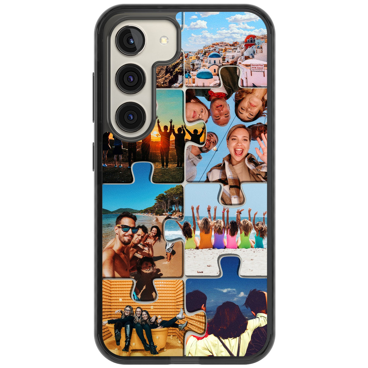 Personalised Jigsaw Photo Grid Samsung S22 / Samsung S22 Plus / Samsung S23 / Samsung S23 Plus / Samsung S24 / Samsung S24 Plus Impact Black Phone Case front
