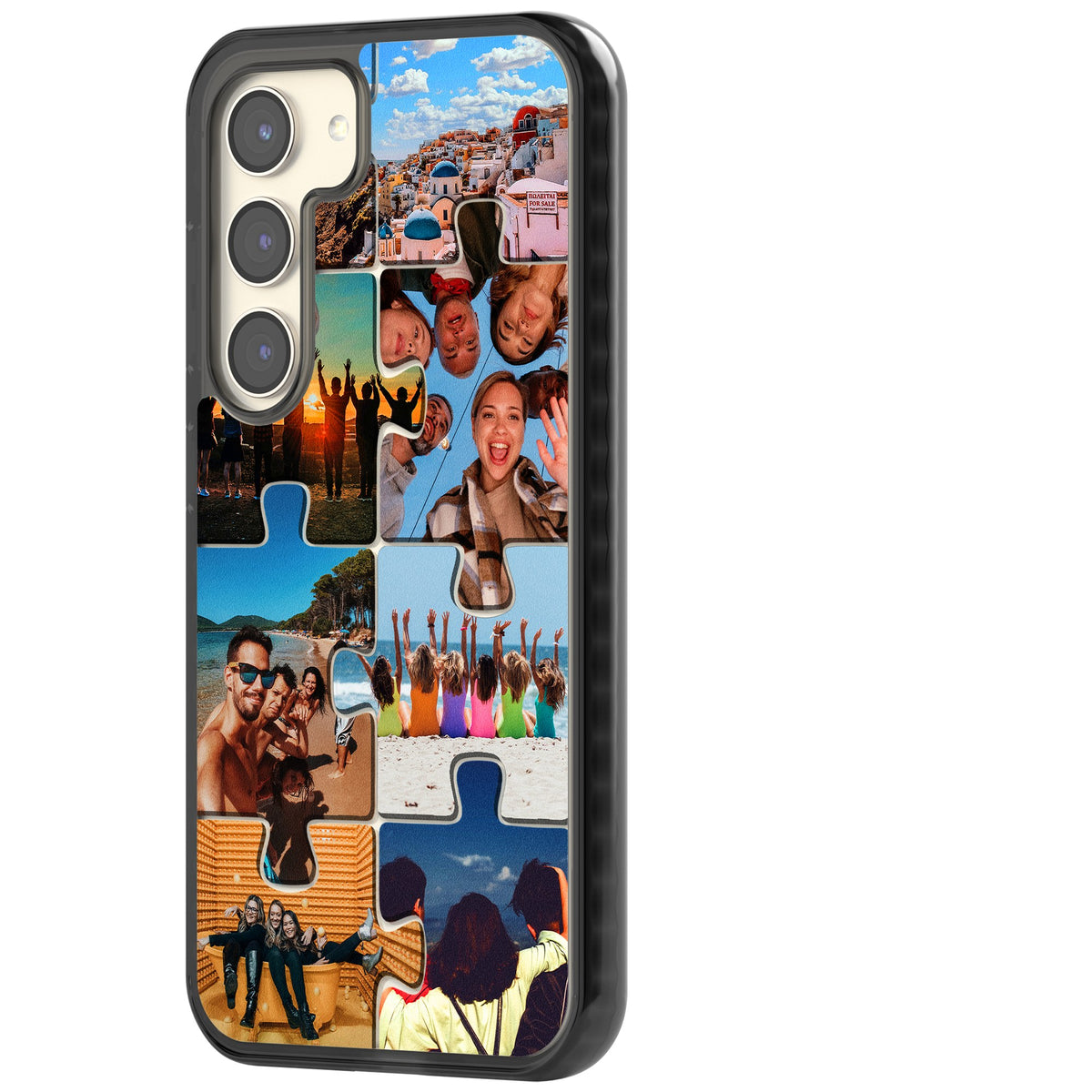 Personalised Jigsaw Photo Grid Samsung S22 / Samsung S22 Plus / Samsung S23 / Samsung S23 Plus / Samsung S24 / Samsung S24 Plus Impact Black Phone Case side