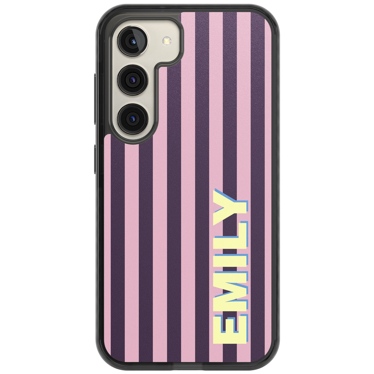 Personalised Lebanese Stripe Samsung S22 / Samsung S22 Plus / Samsung S23 / Samsung S23 Plus / Samsung S24 / Samsung S24 Plus Impact Black Phone Case front