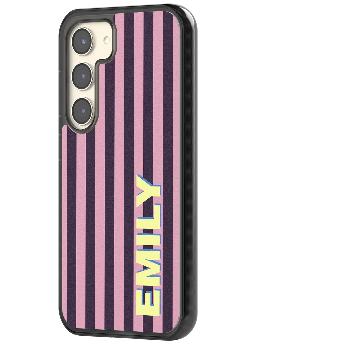 Personalised Lebanese Stripe Samsung S22 / Samsung S22 Plus / Samsung S23 / Samsung S23 Plus / Samsung S24 / Samsung S24 Plus Impact Black Phone Case side