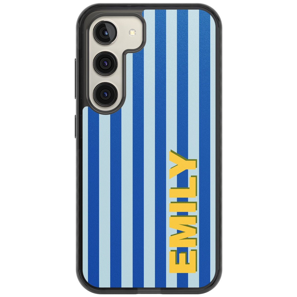 Personalised Athenian Stripe Samsung S22 / Samsung S22 Plus / Samsung S23 / Samsung S23 Plus / Samsung S24 / Samsung S24 Plus Impact Black Phone Case front