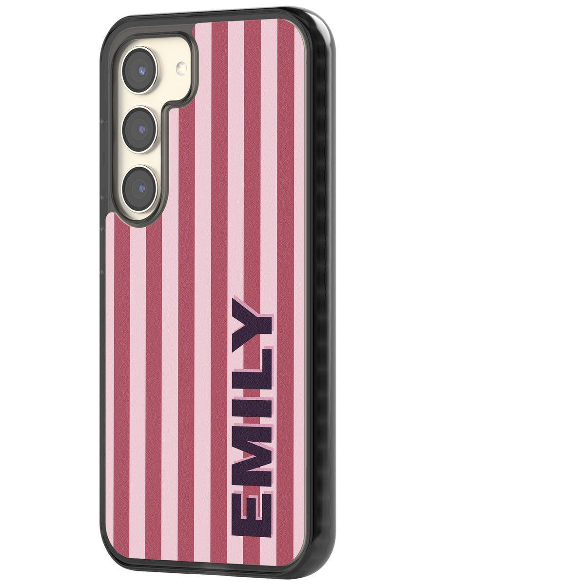 Personalised Victoria Stripe Samsung S22 / Samsung S22 Plus / Samsung S23 / Samsung S23 Plus / Samsung S24 / Samsung S24 Plus Impact Black Phone Case side