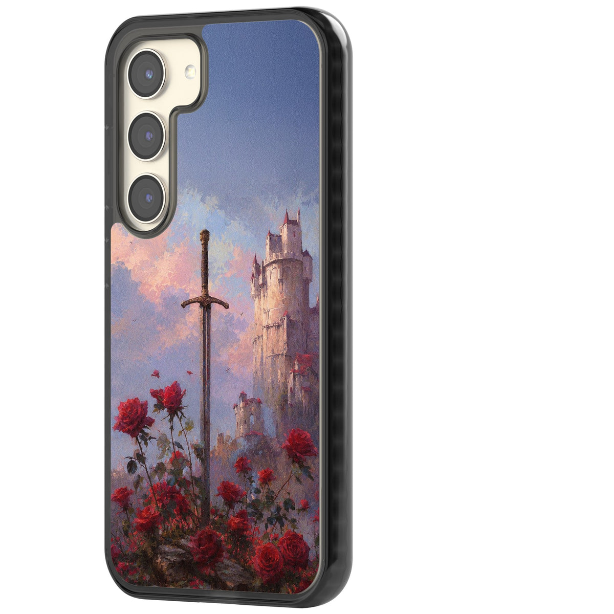 Sword in Roses Samsung S22 / Samsung S22 Plus / Samsung S23 / Samsung S23 Plus / Samsung S24 / Samsung S24 Plus Impact Black Phone Case side