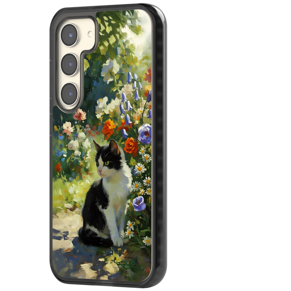 Cat In The Meadow Samsung S22 / Samsung S22 Plus / Samsung S23 / Samsung S23 Plus / Samsung S24 / Samsung S24 Plus Impact Black Phone Case side