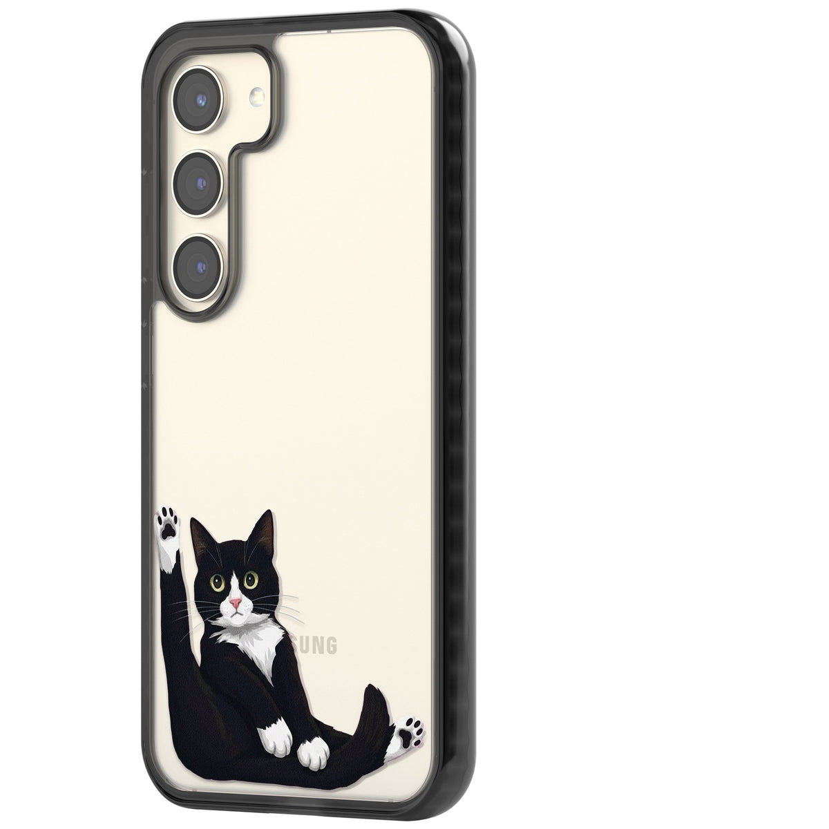 Mid-Groom Cat Samsung S22 / Samsung S22 Plus / Samsung S23 / Samsung S23 Plus / Samsung S24 / Samsung S24 Plus Impact Black Phone Case side