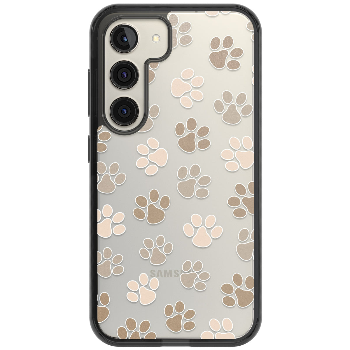 Paw Prints Samsung S22 / Samsung S22 Plus / Samsung S23 / Samsung S23 Plus / Samsung S24 / Samsung S24 Plus Impact Black Phone Case front