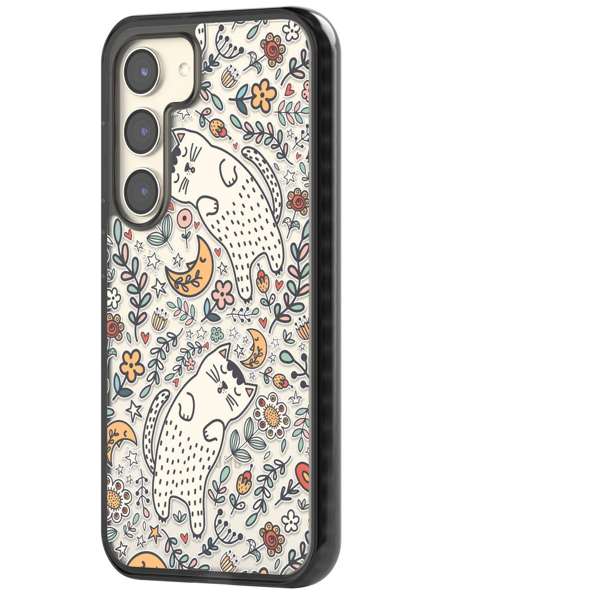 Whisker Dreams Samsung S22 / Samsung S22 Plus / Samsung S23 / Samsung S23 Plus / Samsung S24 / Samsung S24 Plus Impact Black Phone Case side