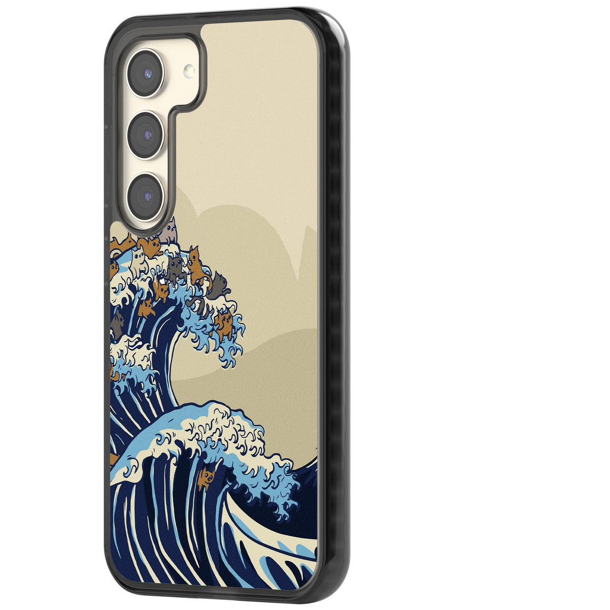 The Great Cat Wave Samsung S22 / Samsung S22 Plus / Samsung S23 / Samsung S23 Plus / Samsung S24 / Samsung S24 Plus Impact Black Phone Case side