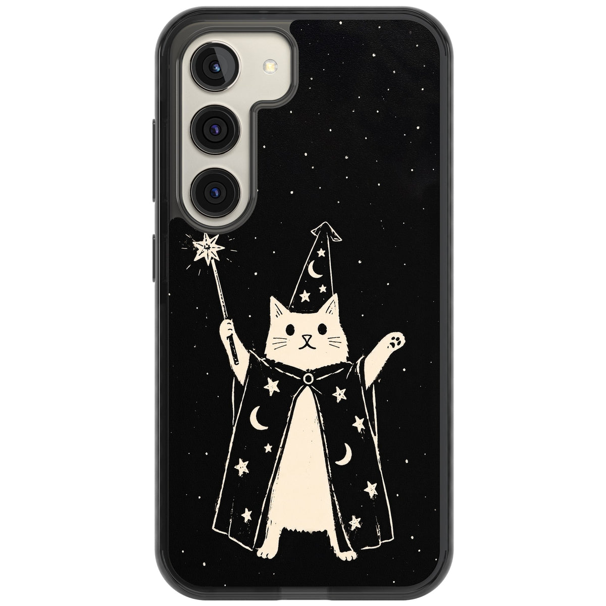 Whisker Wizard Samsung S22 / Samsung S22 Plus / Samsung S23 / Samsung S23 Plus / Samsung S24 / Samsung S24 Plus Impact Black Phone Case front