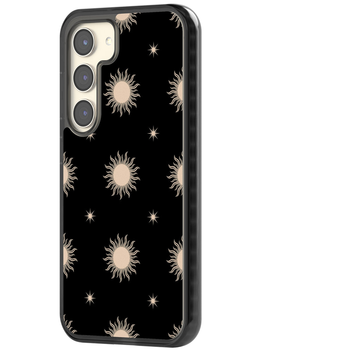 Celestial Patterns Classic Suns (Black) Samsung S22 / Samsung S22 Plus / Samsung S23 / Samsung S23 Plus / Samsung S24 / Samsung S24 Plus Impact Black Phone Case side