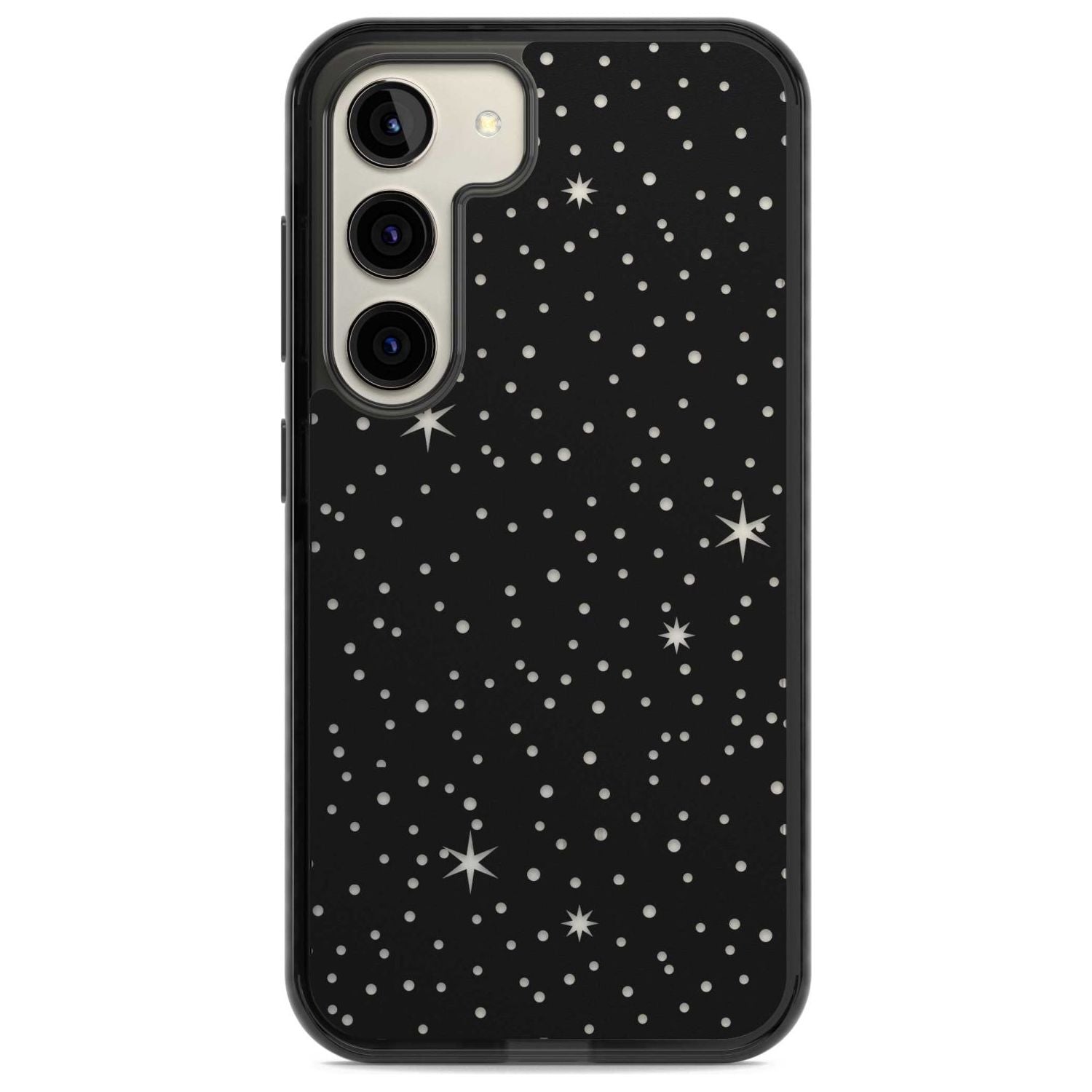 Celestial Cut-Out Stars Phone Case Samsung S22 / Black Impact Case,Samsung S23 / Black Impact Case Blanc Space