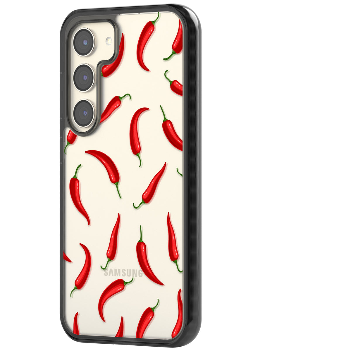 Chilli Heat Samsung S22 / Samsung S22 Plus / Samsung S23 / Samsung S23 Plus / Samsung S24 / Samsung S24 Plus Impact Black Phone Case side
