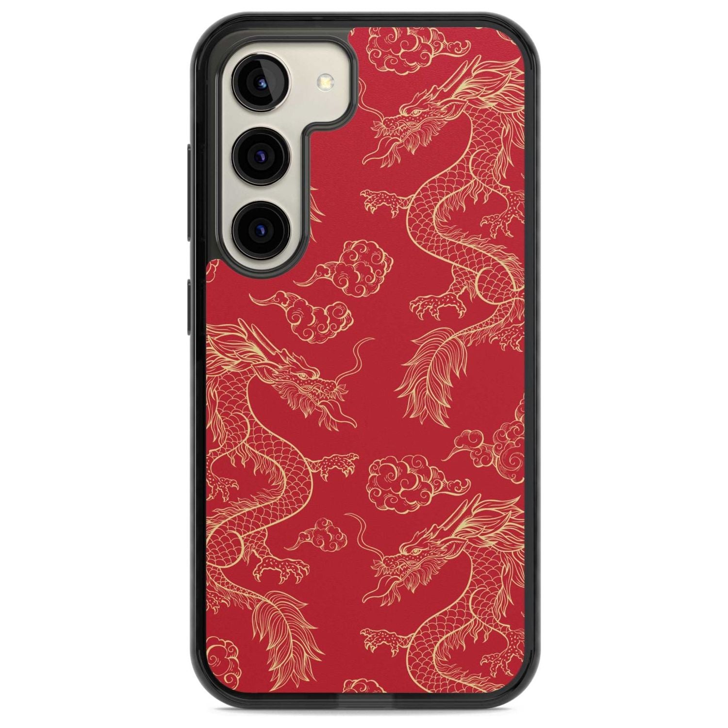Red And Gold Dragon Pattern