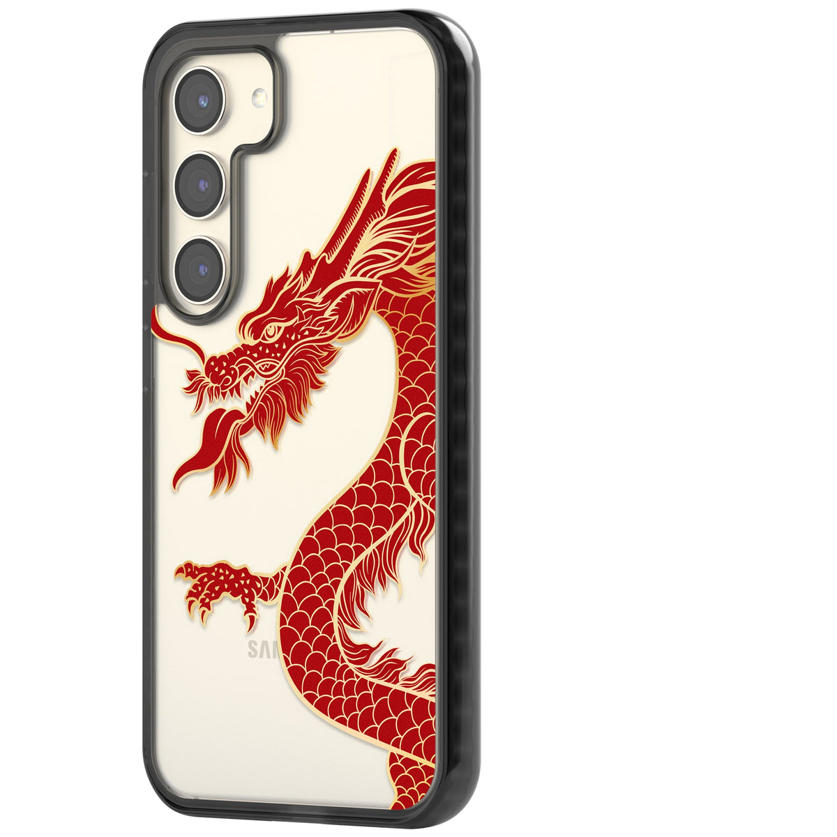 Red Dragon Samsung S22 / Samsung S22 Plus / Samsung S23 / Samsung S23 Plus / Samsung S24 / Samsung S24 Plus Impact Black Phone Case side