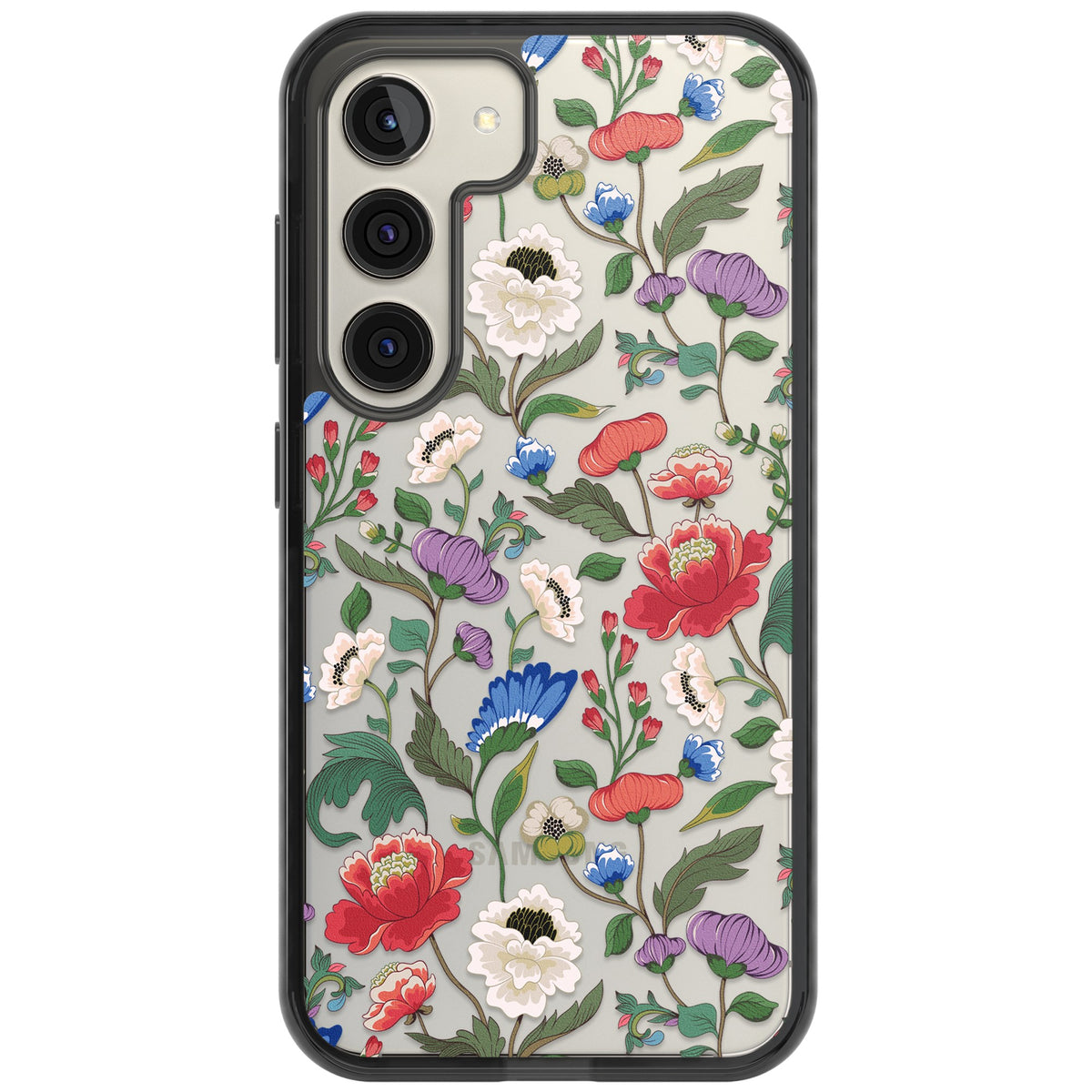 Chinoiserie Bloom Samsung S22 / Samsung S22 Plus / Samsung S23 / Samsung S23 Plus / Samsung S24 / Samsung S24 Plus Impact Black Phone Case front