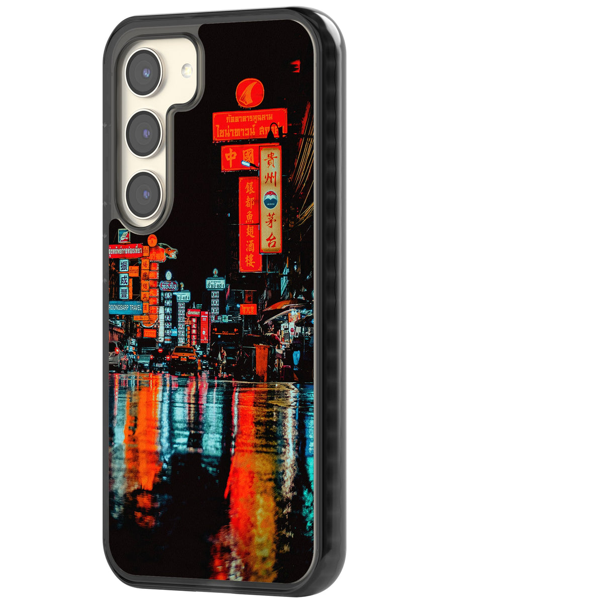 Neon City Samsung S22 / Samsung S22 Plus / Samsung S23 / Samsung S23 Plus / Samsung S24 / Samsung S24 Plus Impact Black Phone Case side