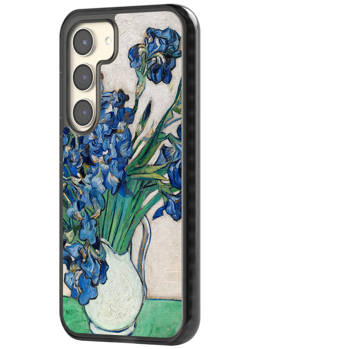 Irises By Vincent Van Gogh Samsung S22 / Samsung S22 Plus / Samsung S23 / Samsung S23 Plus / Samsung S24 / Samsung S24 Plus Impact Black Phone Case side