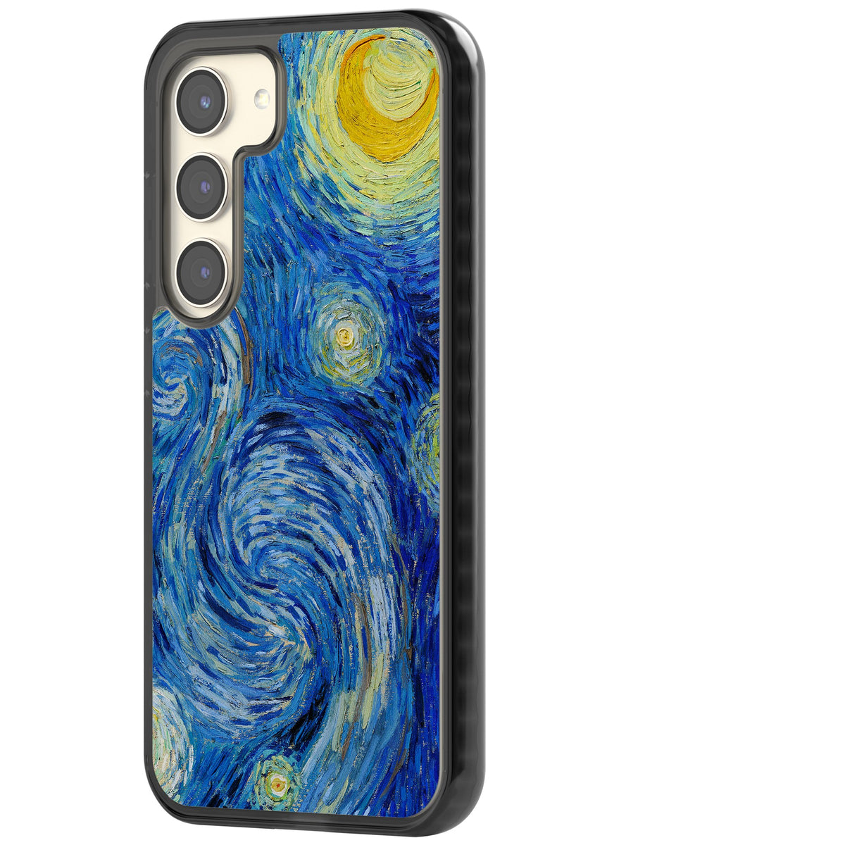 The Starry Night By Vincent Van Gogh Samsung S22 / Samsung S22 Plus / Samsung S23 / Samsung S23 Plus / Samsung S24 / Samsung S24 Plus Impact Black Phone Case side