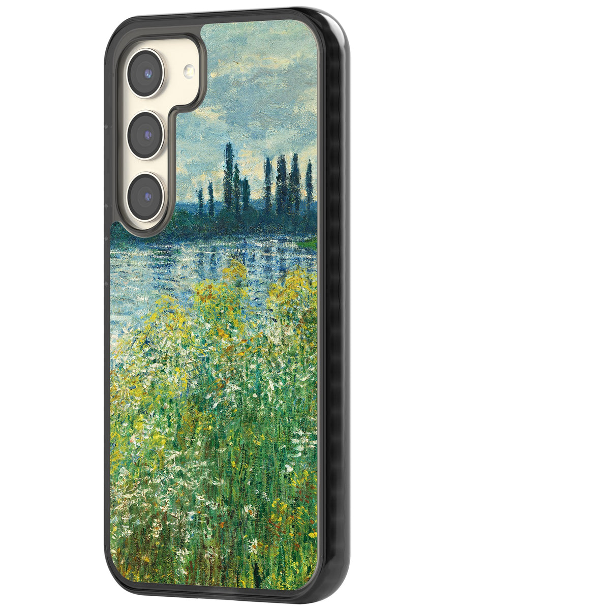 Banks Of The Seine By Claude Monet Samsung S22 / Samsung S22 Plus / Samsung S23 / Samsung S23 Plus / Samsung S24 / Samsung S24 Plus Impact Black Phone Case side