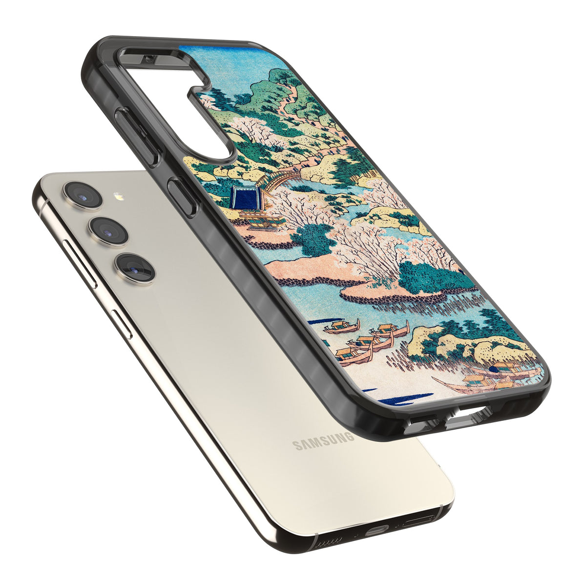Coastal Community Samsung S22 / Samsung S22 Plus / Samsung S23 / Samsung S23 Plus / Samsung S24 / Samsung S24 Plus Impact Black Phone Case angled