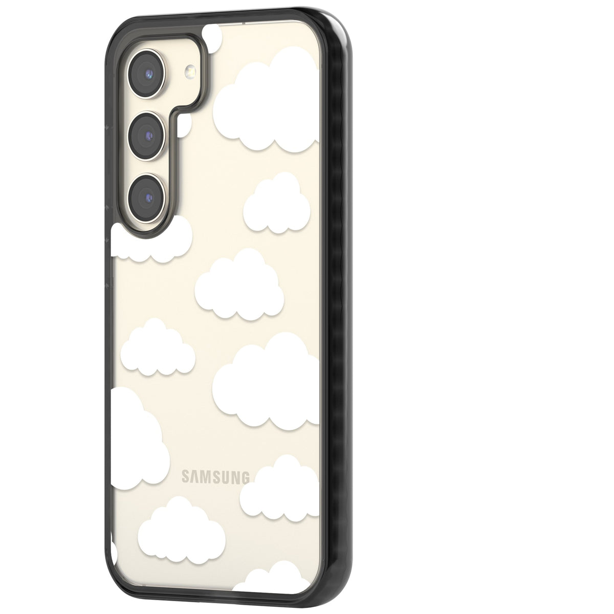 Cloud Pattern Samsung S22 / Samsung S22 Plus / Samsung S23 / Samsung S23 Plus / Samsung S24 / Samsung S24 Plus Impact Black Phone Case side