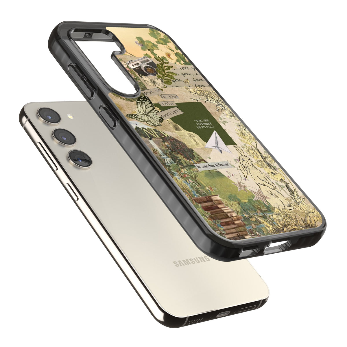 Country Wonderland Samsung S22 / Samsung S22 Plus / Samsung S23 / Samsung S23 Plus / Samsung S24 / Samsung S24 Plus Impact Black Phone Case angled