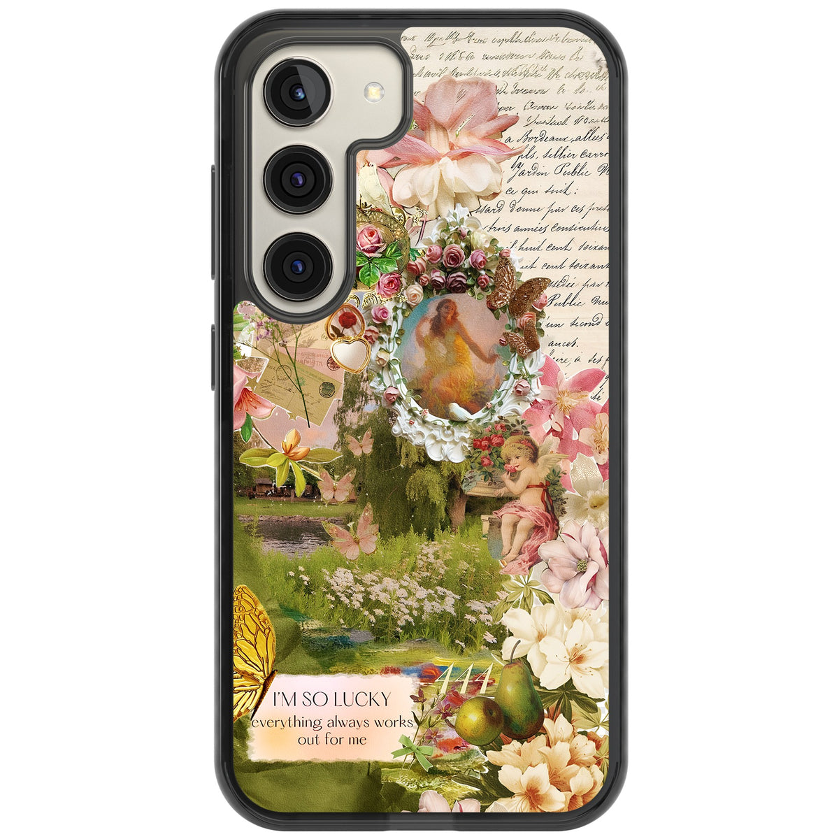 Nature in Pink Samsung S22 / Samsung S22 Plus / Samsung S23 / Samsung S23 Plus / Samsung S24 / Samsung S24 Plus Impact Black Phone Case front