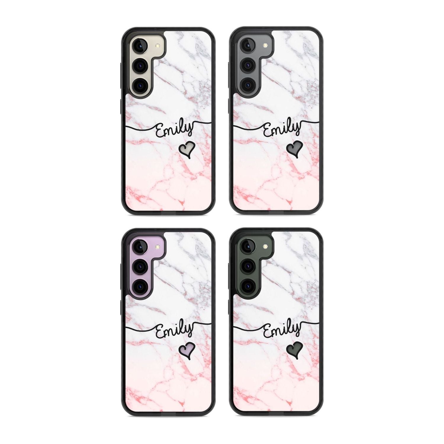 Personalised Pink Fade Marble Heart