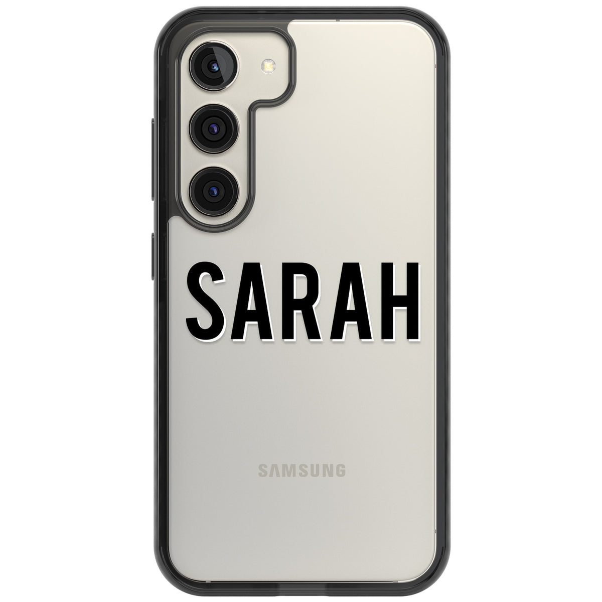 Personalised Name (Centre) Samsung S22 / Samsung S22 Plus / Samsung S23 / Samsung S23 Plus / Samsung S24 / Samsung S24 Plus Impact Black Phone Case front