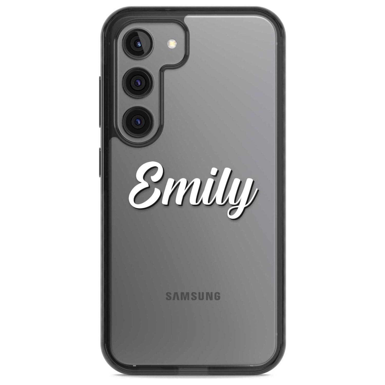 Personalised Clear Text 1B Custom Phone Case Samsung S22 / Black Impact Case,Samsung S23 / Black Impact Case Blanc Space