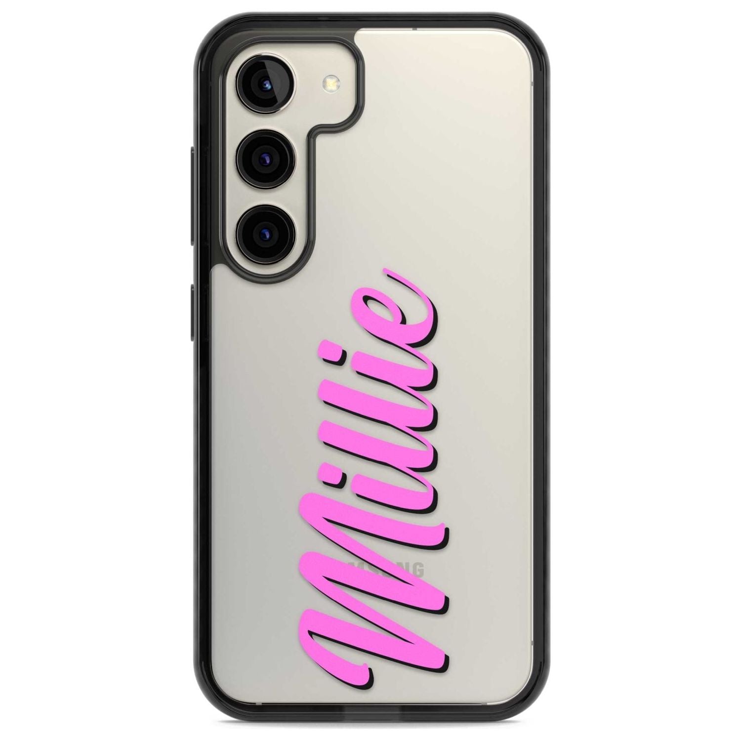 Personalised Clear Text 3C Custom Phone Case Samsung S22 / Black Impact Case,Samsung S23 / Black Impact Case Blanc Space