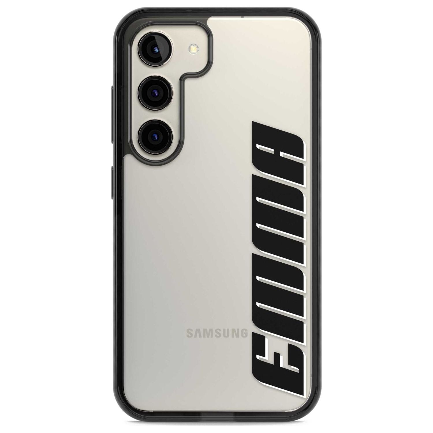 Personalised Clear Text 4A Custom Phone Case Samsung S22 / Black Impact Case,Samsung S23 / Black Impact Case Blanc Space