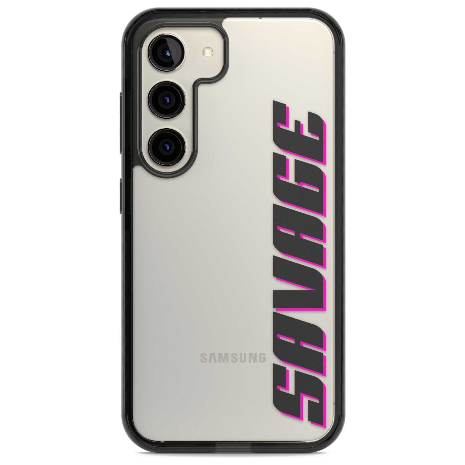 Personalised Clear Text 4C Custom Phone Case Samsung S22 / Black Impact Case,Samsung S23 / Black Impact Case Blanc Space