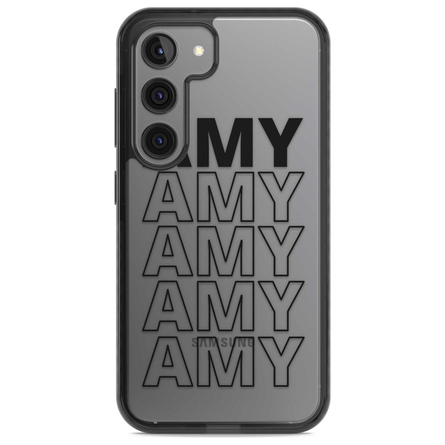 Personalised Clear Text 5A Custom Phone Case Samsung S22 / Black Impact Case,Samsung S23 / Black Impact Case Blanc Space