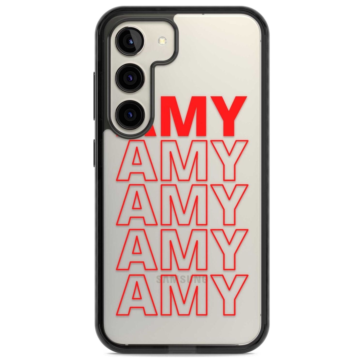 Personalised Clear Text 5B Custom Phone Case Samsung S22 / Black Impact Case,Samsung S23 / Black Impact Case Blanc Space