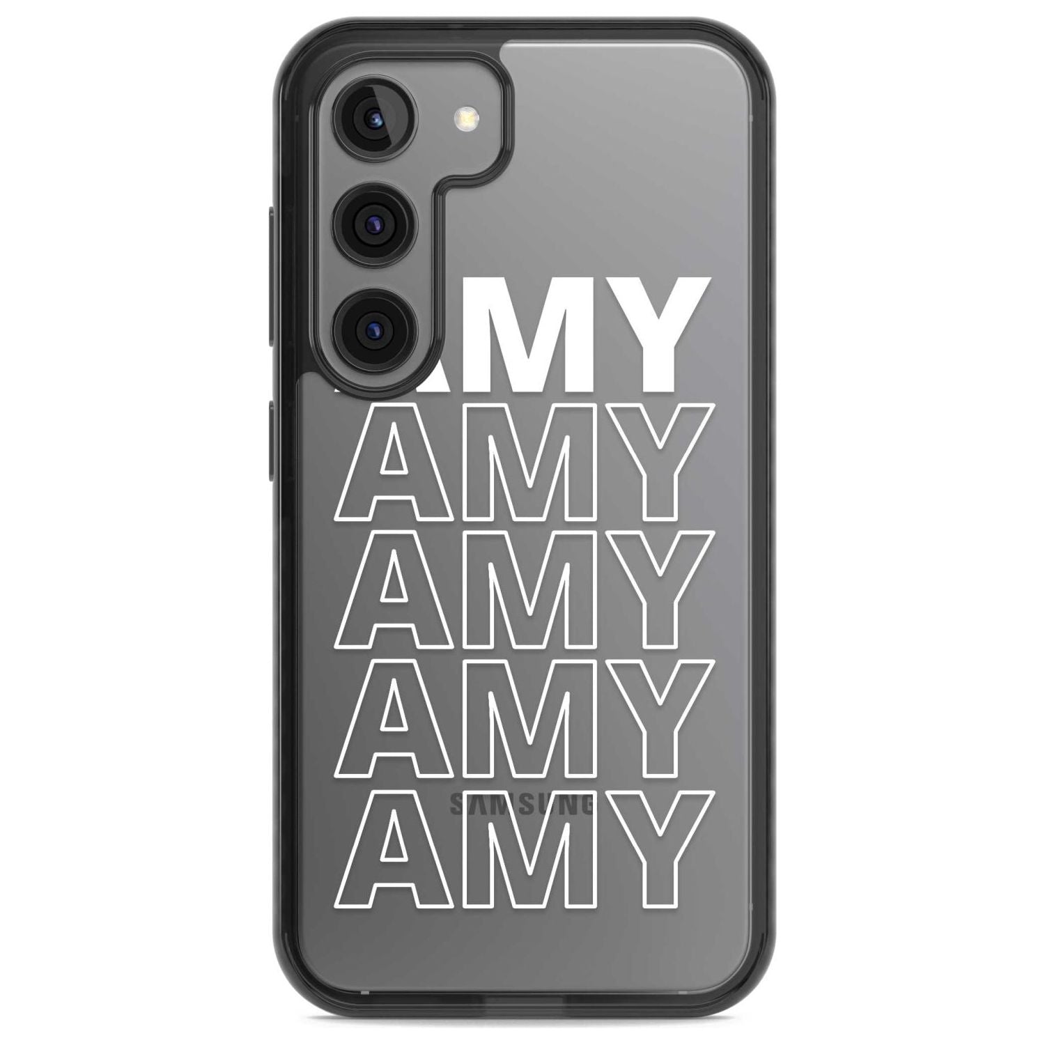 Personalised Clear Text 5C Custom Phone Case Samsung S22 / Black Impact Case,Samsung S23 / Black Impact Case Blanc Space