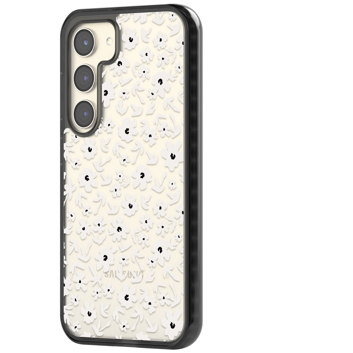 Snow Petals Samsung S22 / Samsung S22 Plus / Samsung S23 / Samsung S23 Plus / Samsung S24 / Samsung S24 Plus Impact Black Phone Case side