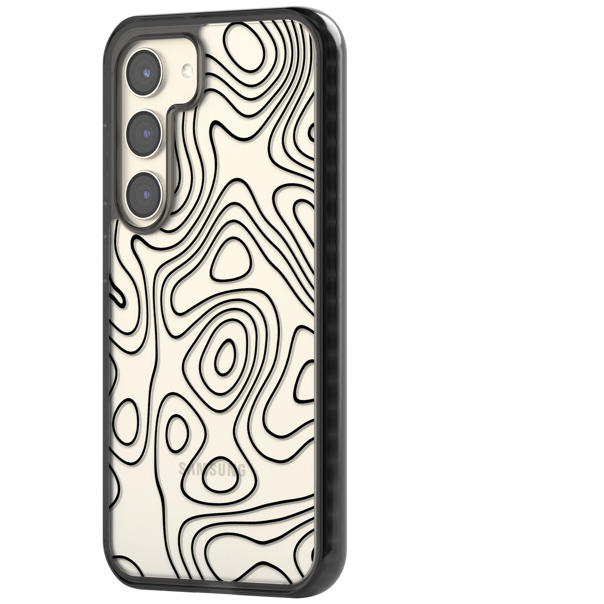 Damascus Steel Samsung S22 / Samsung S22 Plus / Samsung S23 / Samsung S23 Plus / Samsung S24 / Samsung S24 Plus Impact Black Phone Case side