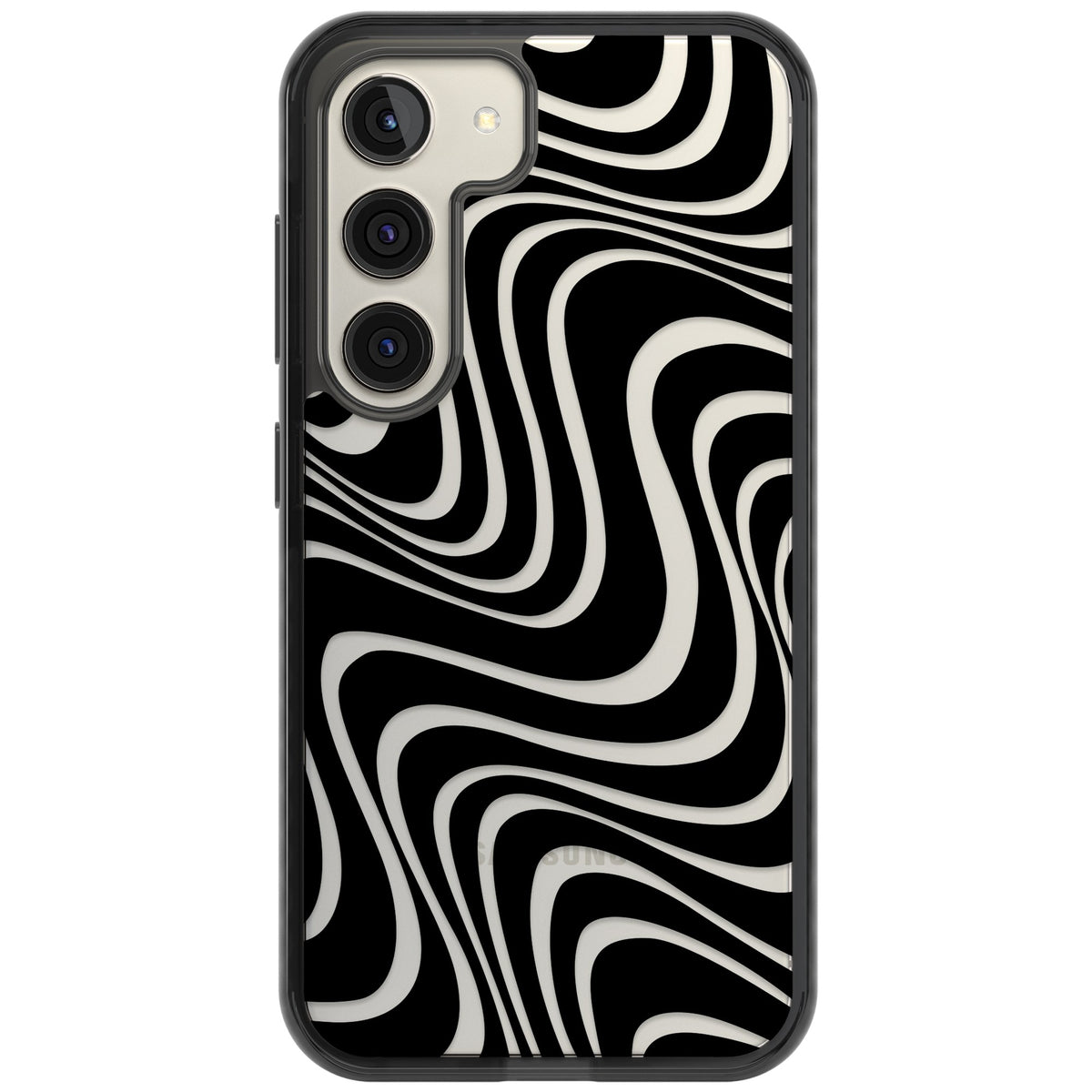 Abstract Waves Samsung S22 / Samsung S22 Plus / Samsung S23 / Samsung S23 Plus / Samsung S24 / Samsung S24 Plus Impact Black Phone Case front