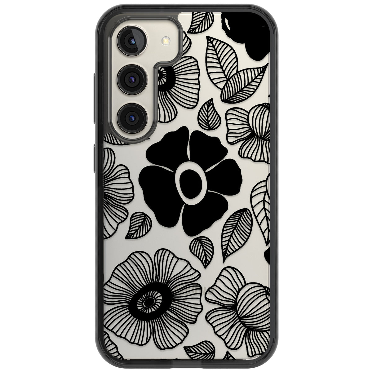 Ink Garden Samsung S22 / Samsung S22 Plus / Samsung S23 / Samsung S23 Plus / Samsung S24 / Samsung S24 Plus Impact Black Phone Case front
